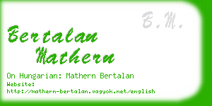 bertalan mathern business card